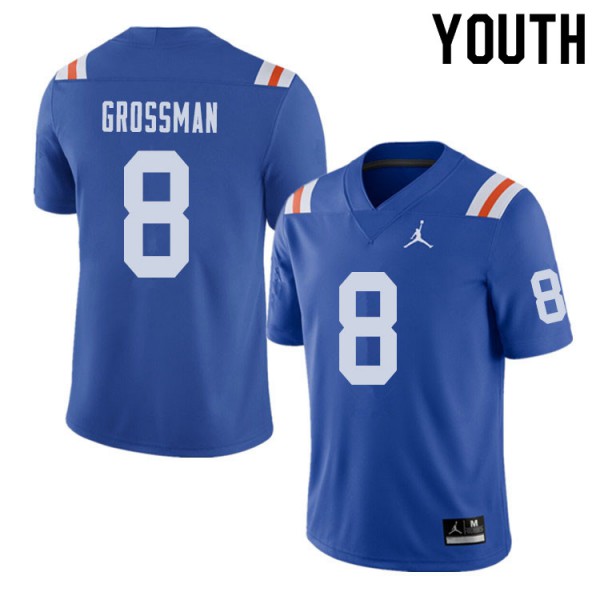 Jordan Brand Youth #8 Rex Grossman Florida Gators Throwback Alternate College Football Jerseys